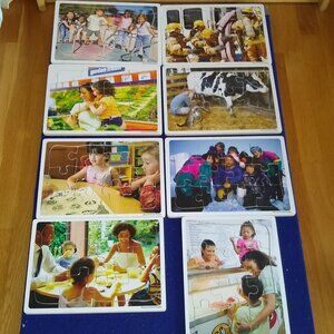 Wooden Multicultural puzzles discount school supply x 8 used